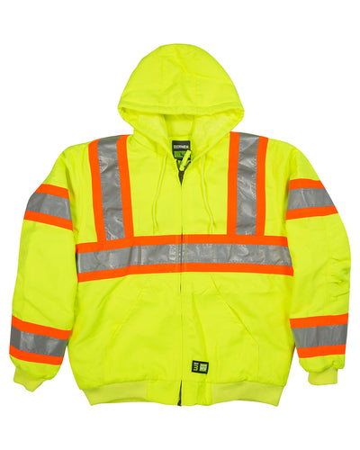 Berne Men's Hi-Vis Class 3 Hooded Active Jacket