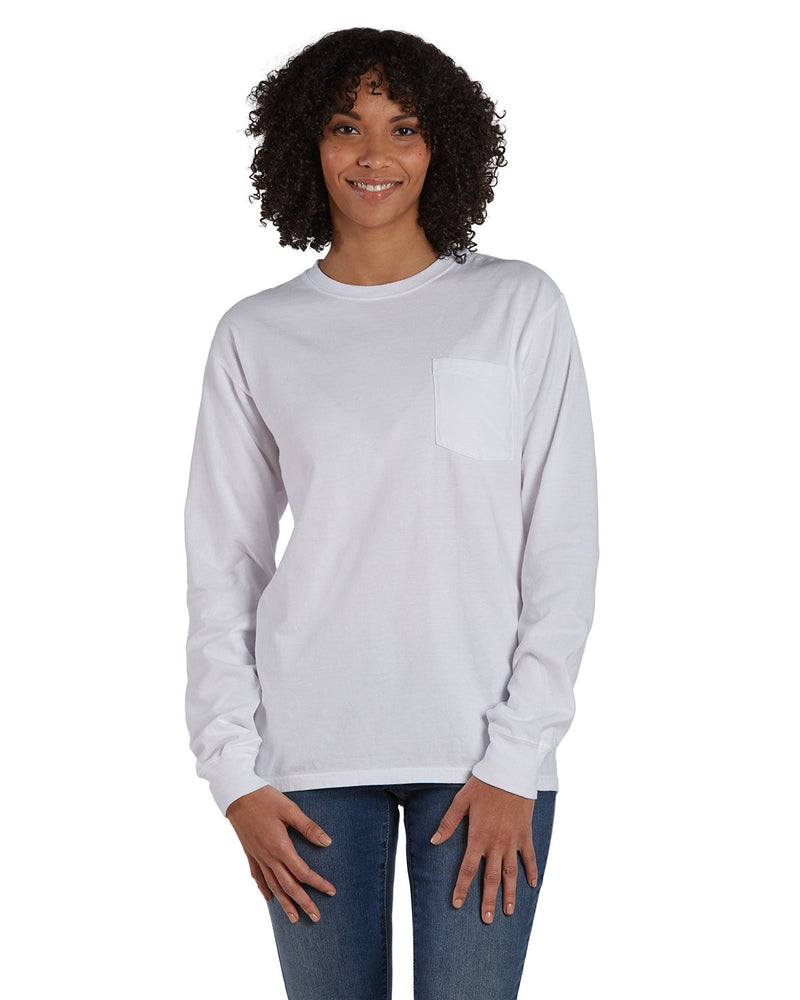 Hanes Comfortwash Unisex Garment-Dyed Long-Sleeve T-Shirt with Pocket