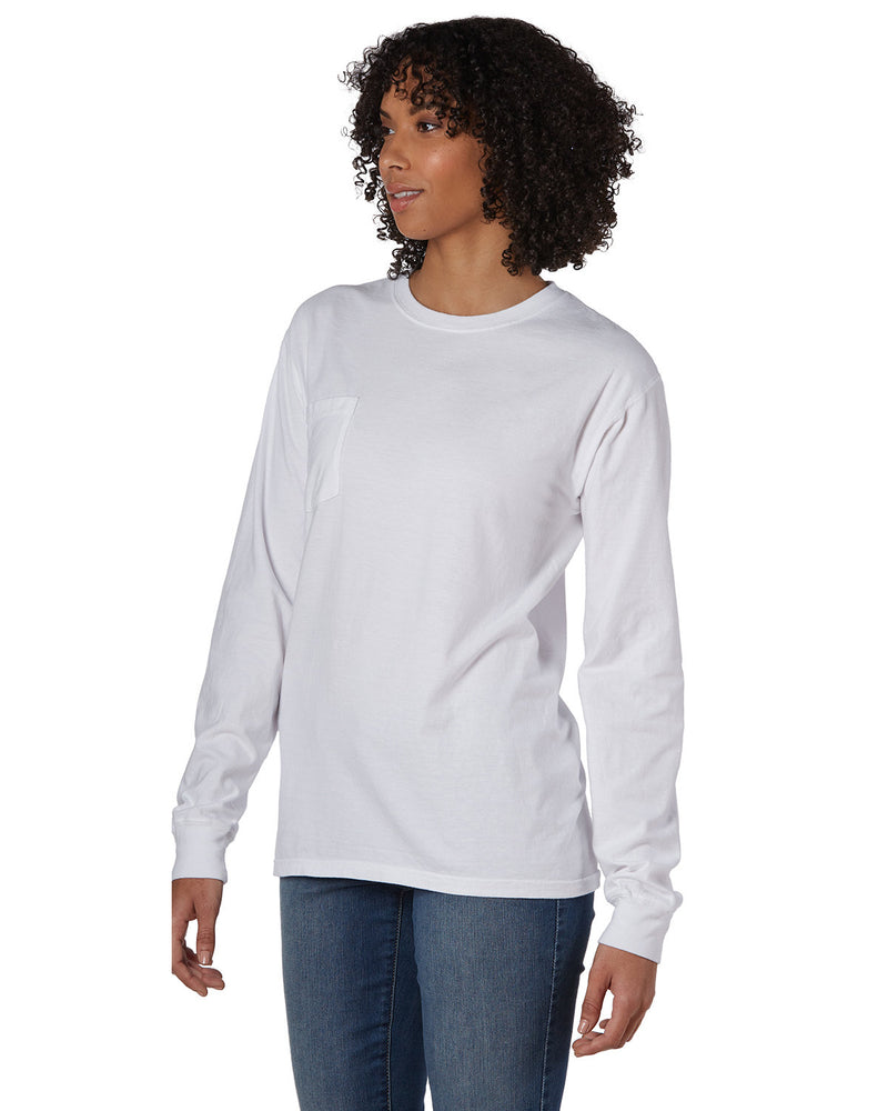 Hanes Comfortwash Unisex Garment-Dyed Long-Sleeve T-Shirt with Pocket