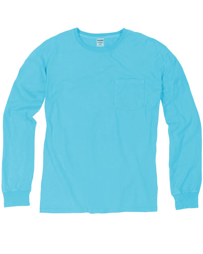 Hanes Comfortwash Unisex Garment-Dyed Long-Sleeve T-Shirt with Pocket