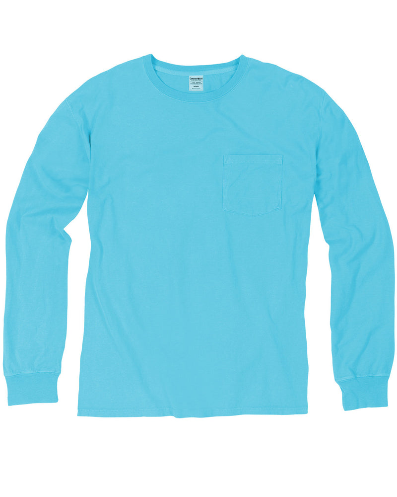 Hanes Comfortwash Unisex Garment-Dyed Long-Sleeve T-Shirt with Pocket