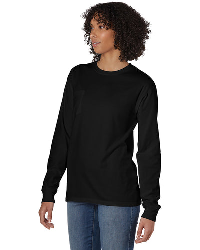 Hanes Comfortwash Unisex Garment-Dyed Long-Sleeve T-Shirt with Pocket