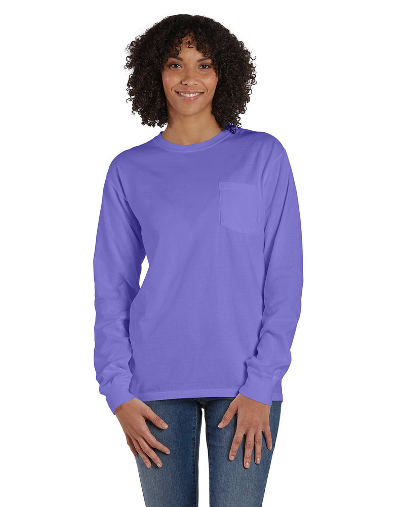 Hanes Comfortwash Unisex Garment-Dyed Long-Sleeve T-Shirt with Pocket