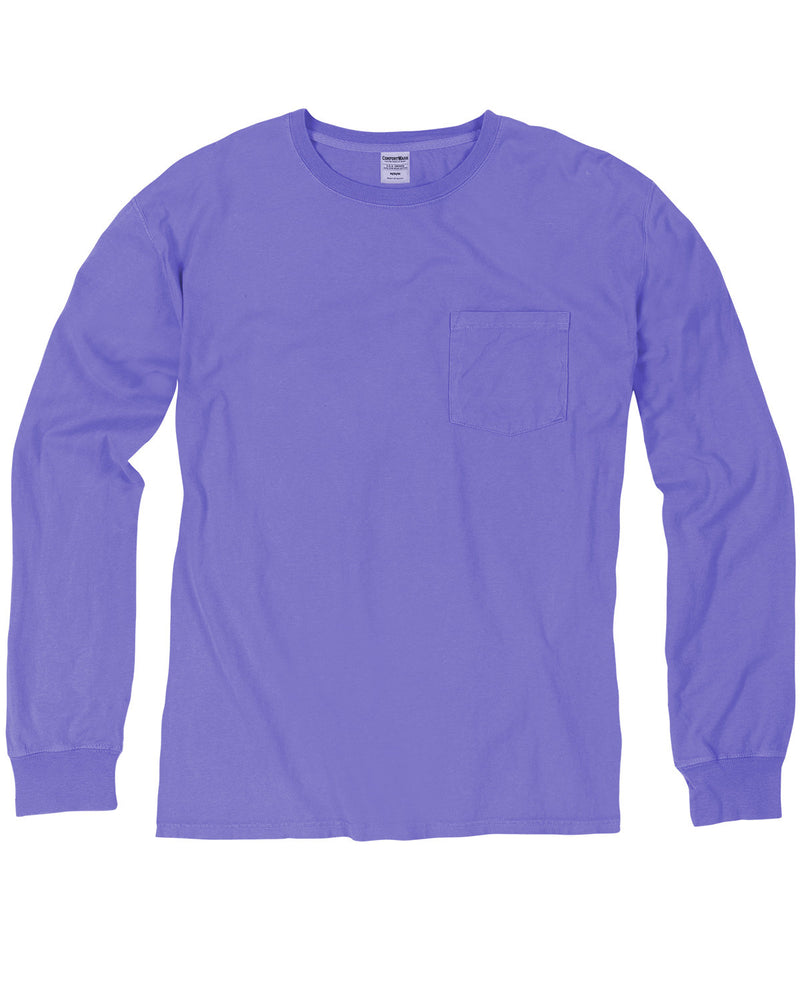 Hanes Comfortwash Unisex Garment-Dyed Long-Sleeve T-Shirt with Pocket
