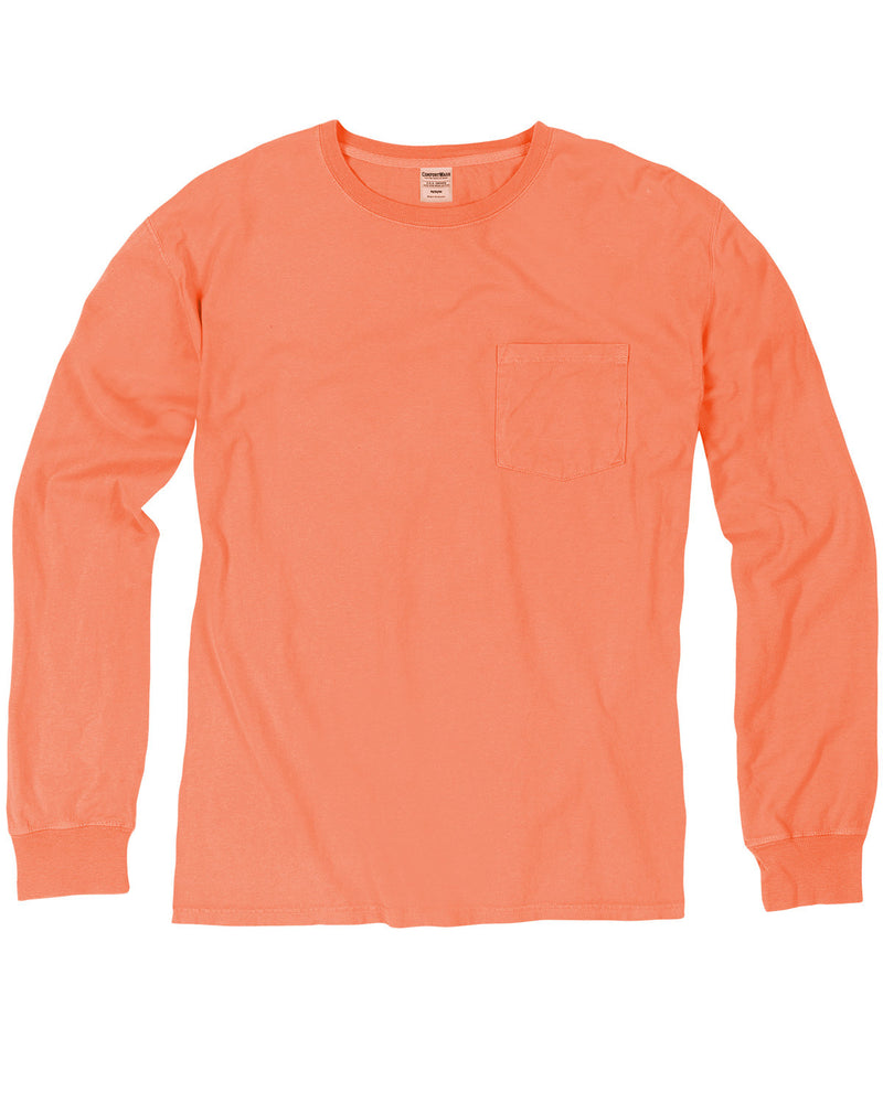 Hanes Comfortwash Unisex Garment-Dyed Long-Sleeve T-Shirt with Pocket