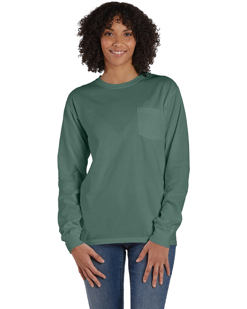 Hanes Comfortwash Unisex Garment-Dyed Long-Sleeve T-Shirt with Pocket