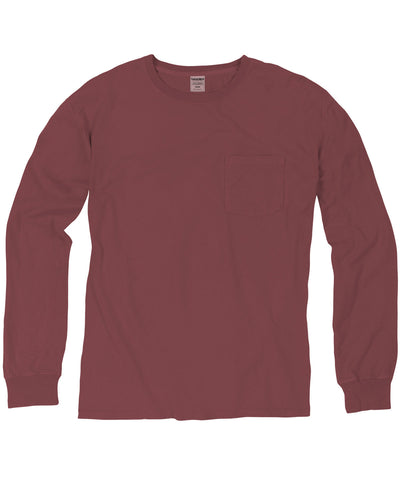 Hanes Comfortwash Unisex Garment-Dyed Long-Sleeve T-Shirt with Pocket