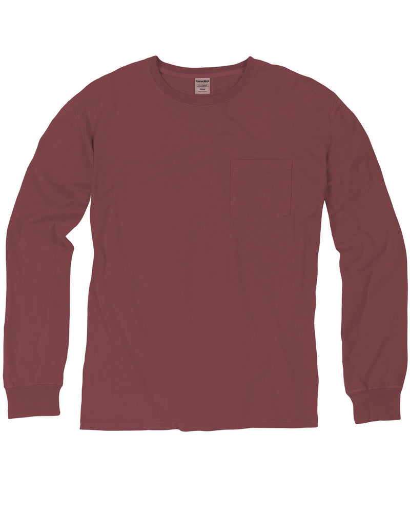 Hanes Comfortwash Unisex Garment-Dyed Long-Sleeve T-Shirt with Pocket
