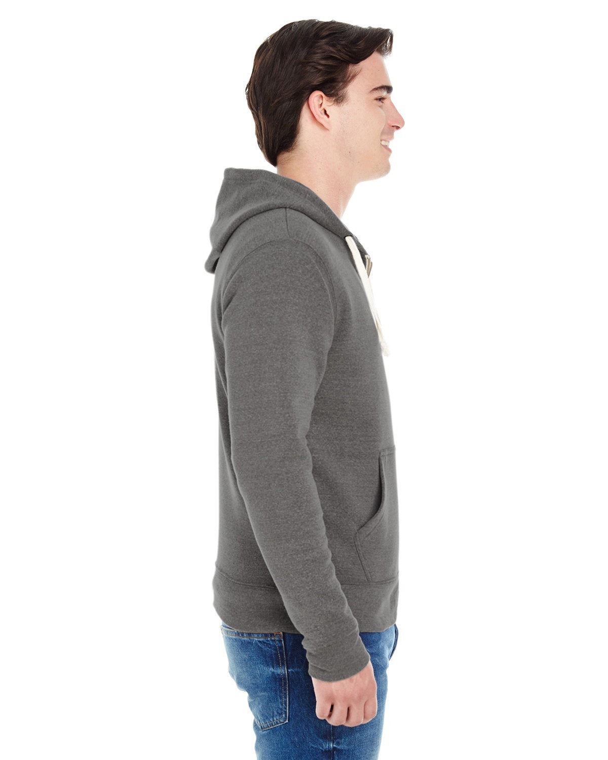 J. America Unisex Triblend Full-Zip Hooded Sweatshirt 4249-3