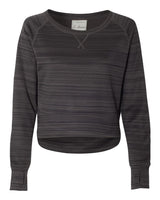 J America Ladies' Odyssey Striped Poly Fleece Hi-Lo Crew J. America