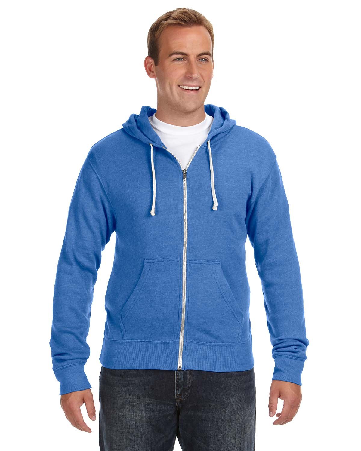 J. America Unisex Triblend Full-Zip Hooded Sweatshirt 4249-1