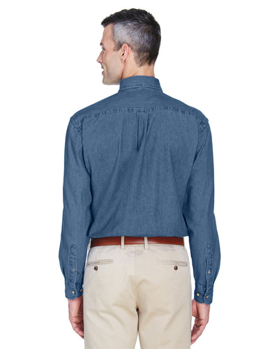 Harriton Men's Tall 6.5 oz. Long-Sleeve Denim Shirt