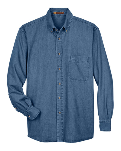 Harriton Men's Tall 6.5 oz. Long-Sleeve Denim Shirt