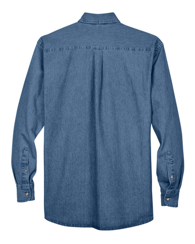 Harriton Men's Tall 6.5 oz. Long-Sleeve Denim Shirt
