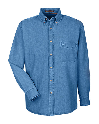 Harriton Men's Tall 6.5 oz. Long-Sleeve Denim Shirt