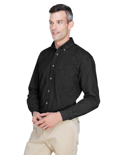 Harriton Men's Tall 6.5 oz. Long-Sleeve Denim Shirt