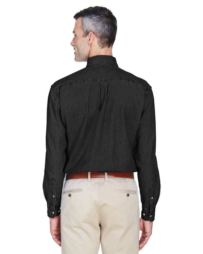 Harriton Men's Tall 6.5 oz. Long-Sleeve Denim Shirt
