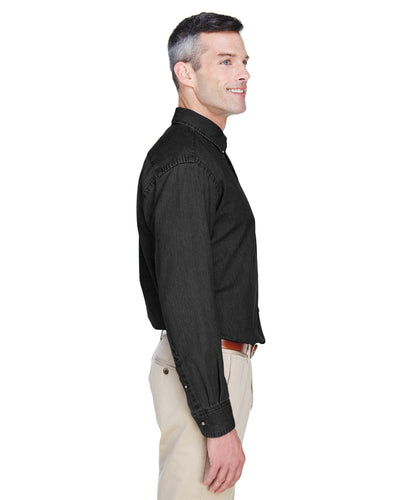 Harriton Men's Tall 6.5 oz. Long-Sleeve Denim Shirt