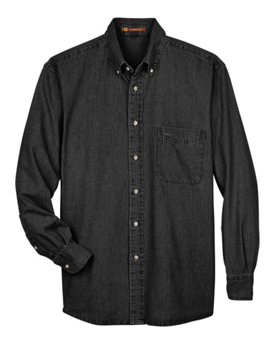 Harriton Men's Tall 6.5 oz. Long-Sleeve Denim Shirt