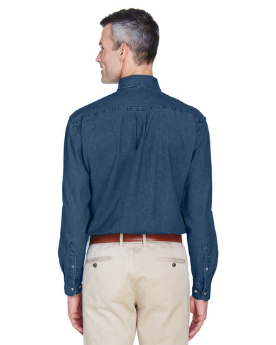 Harriton Men's Tall 6.5 oz. Long-Sleeve Denim Shirt