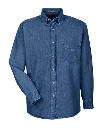 Harriton Men's Tall 6.5 oz. Long-Sleeve Denim Shirt