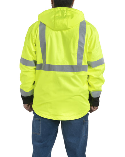 Berne Men's Tall Hi-Vis Class 3 Hooded Softshell Jacket