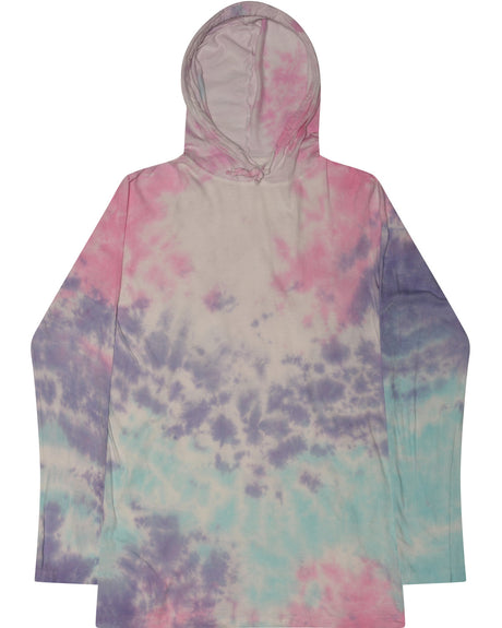 Tie-Dye Unisex Long Sleeve Hooded T-Shirt Tie-Dye