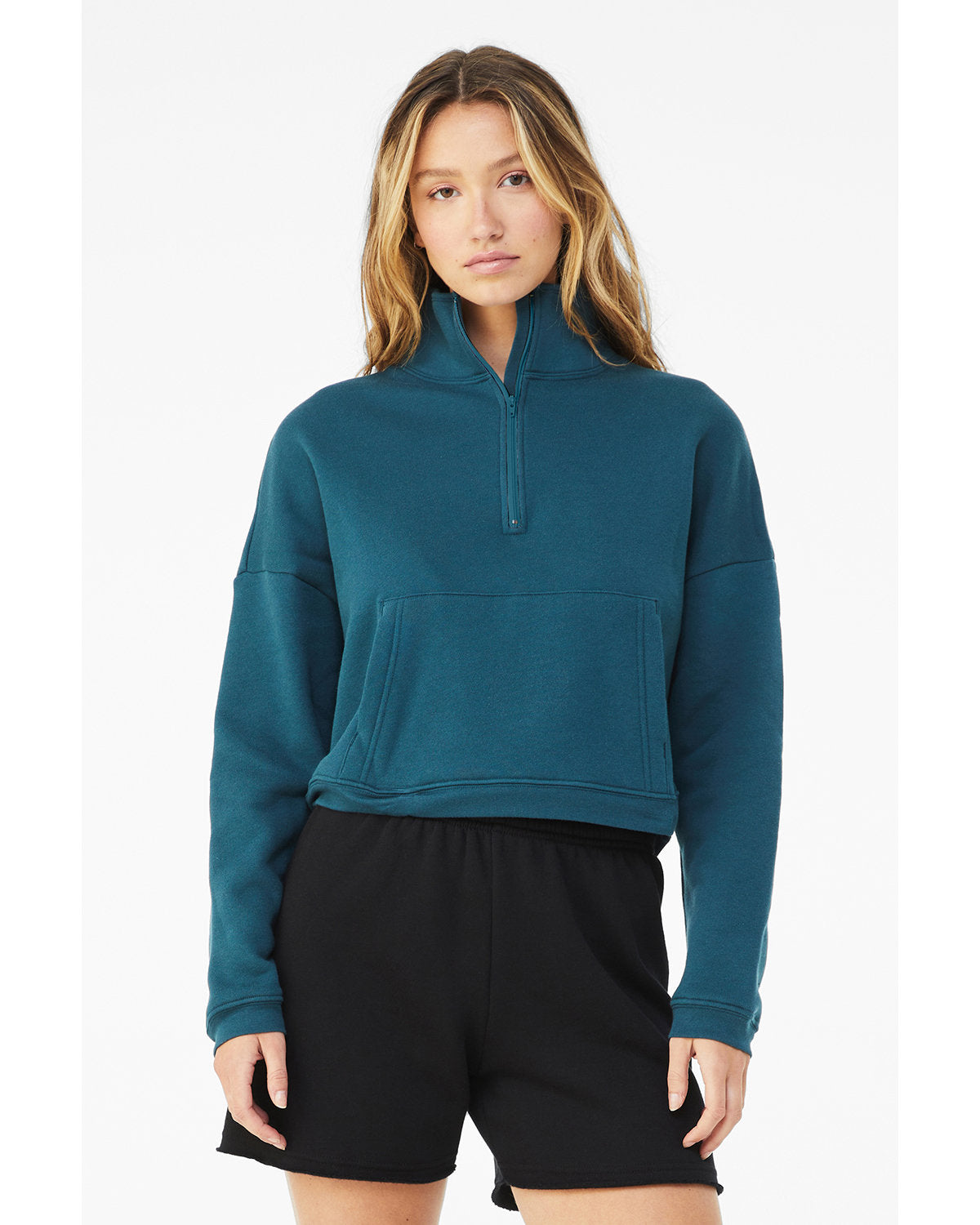 BELLA + CANVAS Ladies' Sponge Fleece Half-Zip Pullover Sweatshirt