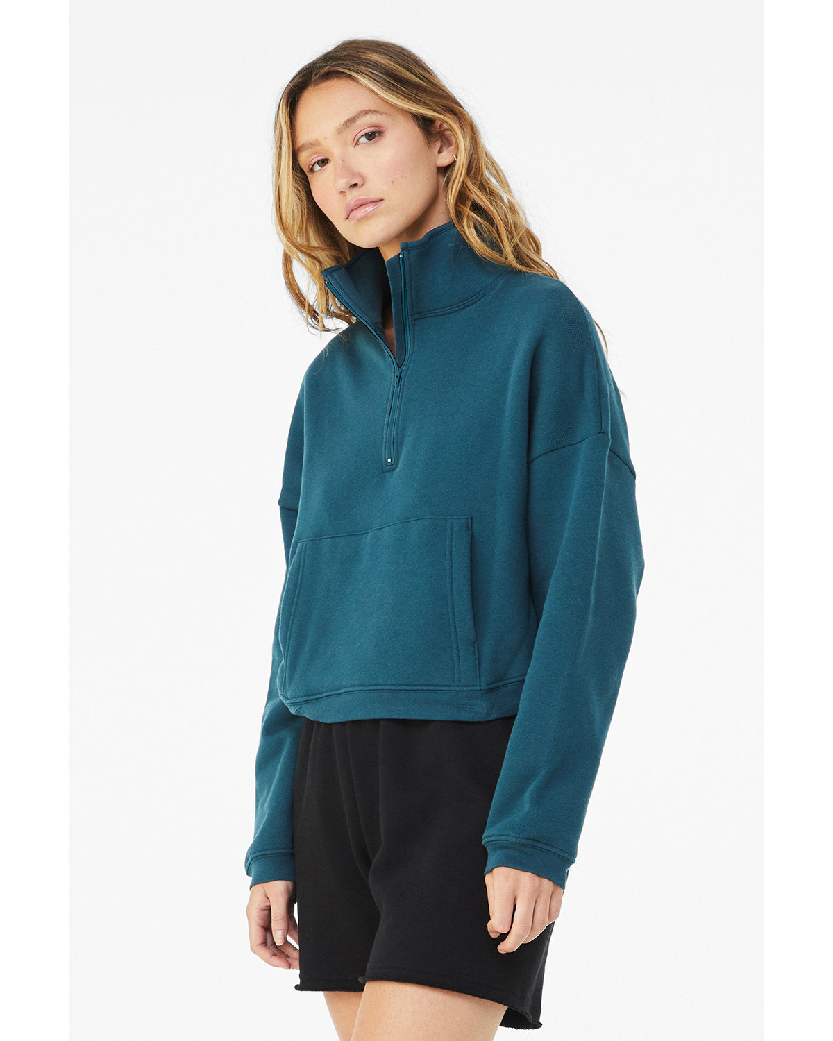 BELLA + CANVAS Ladies' Sponge Fleece Half-Zip Pullover Sweatshirt
