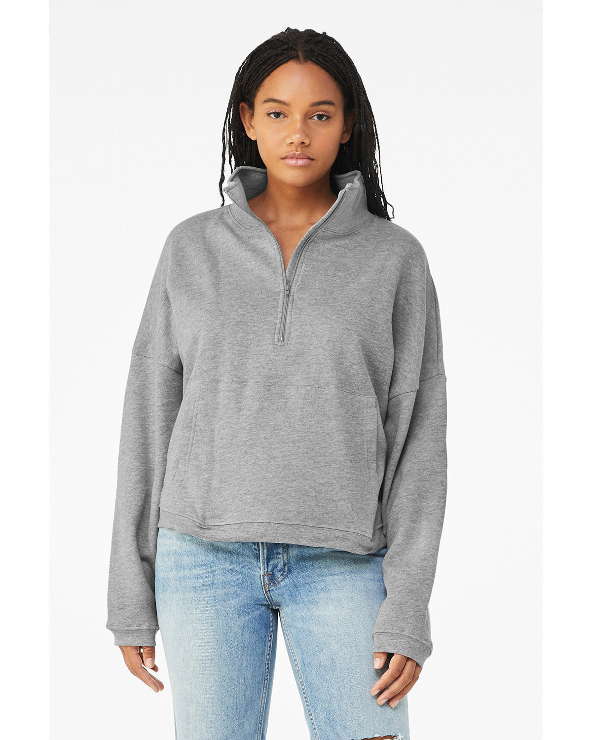 BELLA + CANVAS Ladies' Sponge Fleece Half-Zip Pullover Sweatshirt