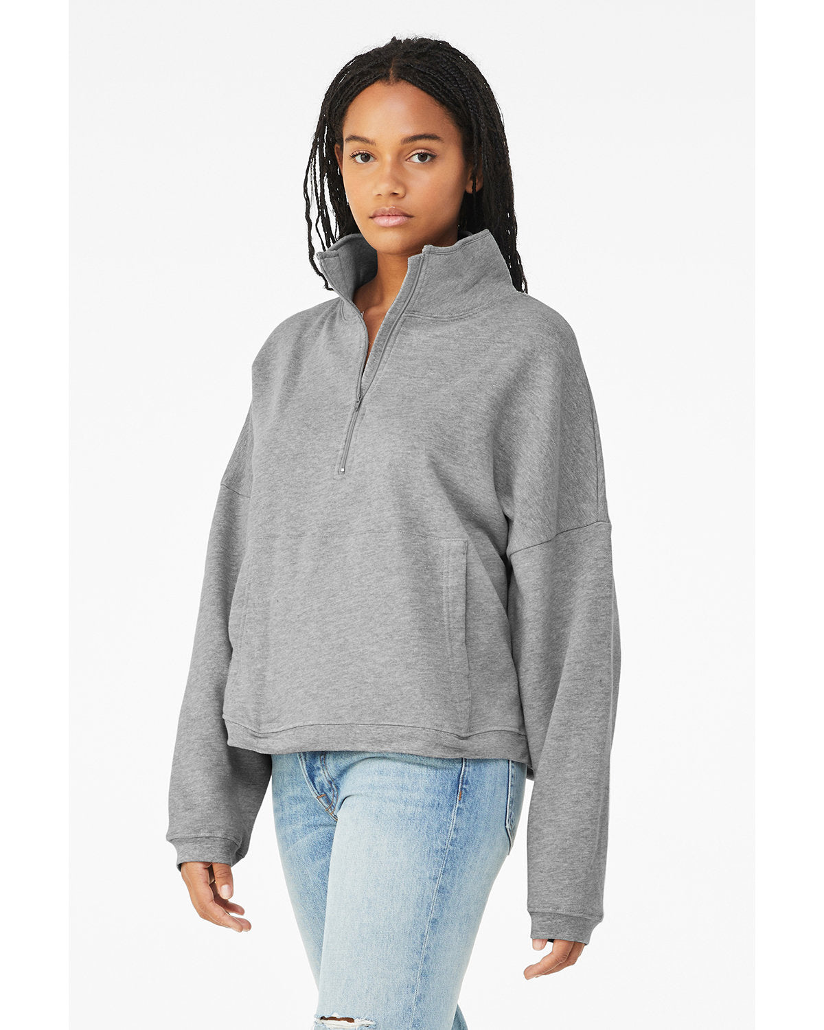 BELLA + CANVAS Ladies' Sponge Fleece Half-Zip Pullover Sweatshirt