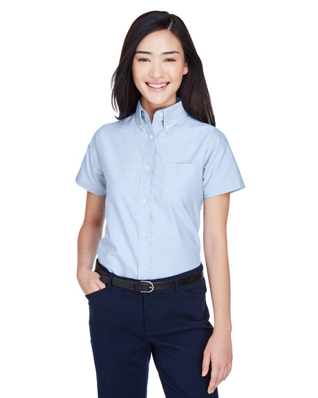 UltraClub Ladies' Classic Wrinkle-Resistant Short-Sleeve Oxford UltraClub
