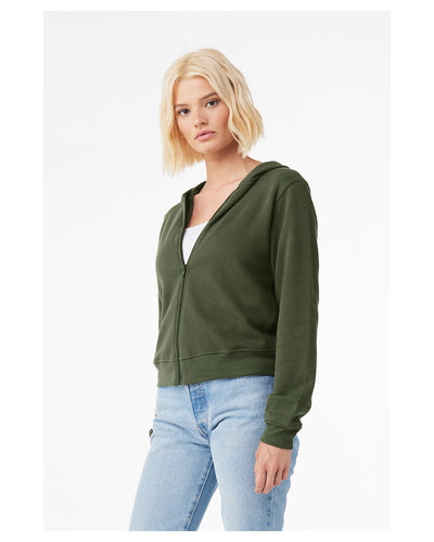 Bella + Canvas Ladies' Sponge Fleece Full-Zip Hooded Sweatshirt