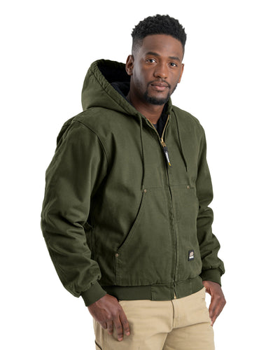 Berne Men's Tall Highland Washed Cotton Duck Hooded Jacket