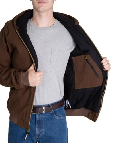 Berne Men's Tall Highland Washed Cotton Duck Hooded Jacket