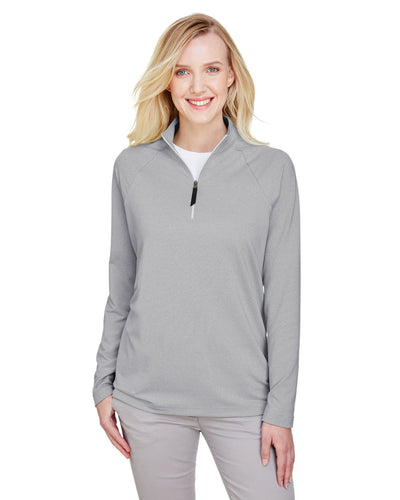 Devon & Jones CrownLux Performance™ Ladies' Clubhouse Micro-Stripe Quarter-Zip
