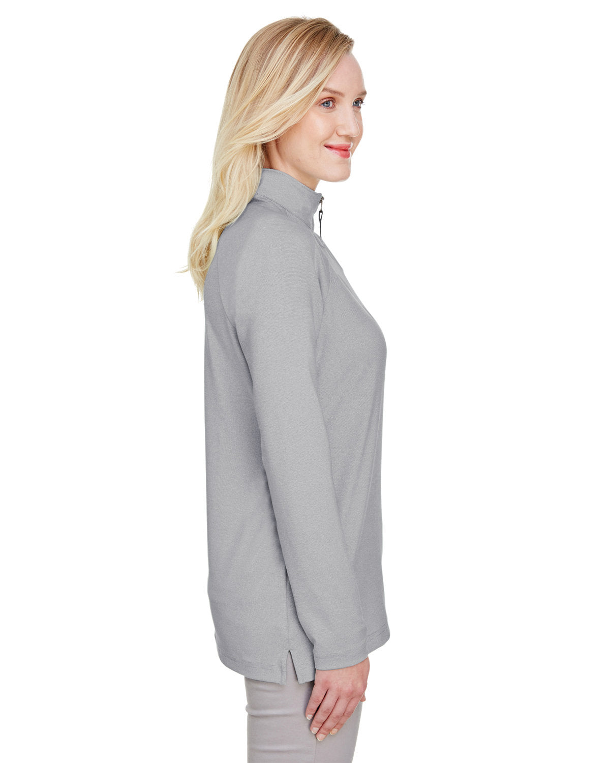 Devon & Jones CrownLux Performance™ Ladies' Clubhouse Micro-Stripe Quarter-Zip Devon & Jones