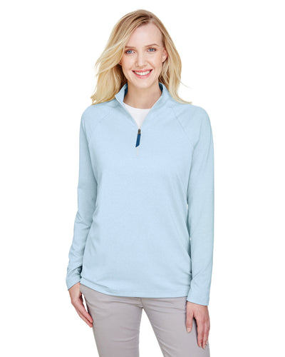 Devon & Jones CrownLux Performance™ Ladies' Clubhouse Micro-Stripe Quarter-Zip