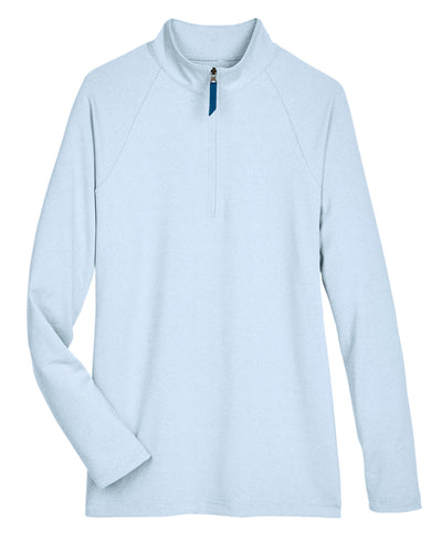 Devon & Jones CrownLux Performance™ Ladies' Clubhouse Micro-Stripe Quarter-Zip
