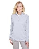 Devon & Jones CrownLux Performance™ Ladies' Clubhouse Micro-Stripe Quarter-Zip Devon & Jones
