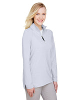 Devon & Jones CrownLux Performance™ Ladies' Clubhouse Micro-Stripe Quarter-Zip Devon & Jones