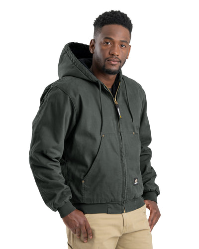 Berne Men's Tall Highland Washed Cotton Duck Hooded Jacket