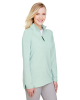 Devon & Jones CrownLux Performance™ Ladies' Clubhouse Micro-Stripe Quarter-Zip Devon & Jones