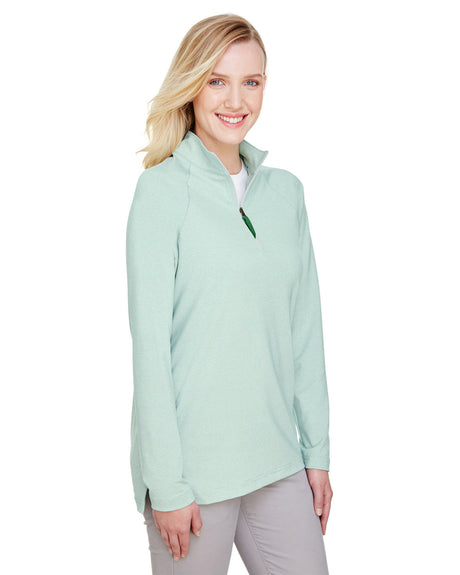 Devon & Jones CrownLux Performance™ Ladies' Clubhouse Micro-Stripe Quarter-Zip Devon & Jones
