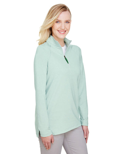 Devon & Jones CrownLux Performance™ Ladies' Clubhouse Micro-Stripe Quarter-Zip