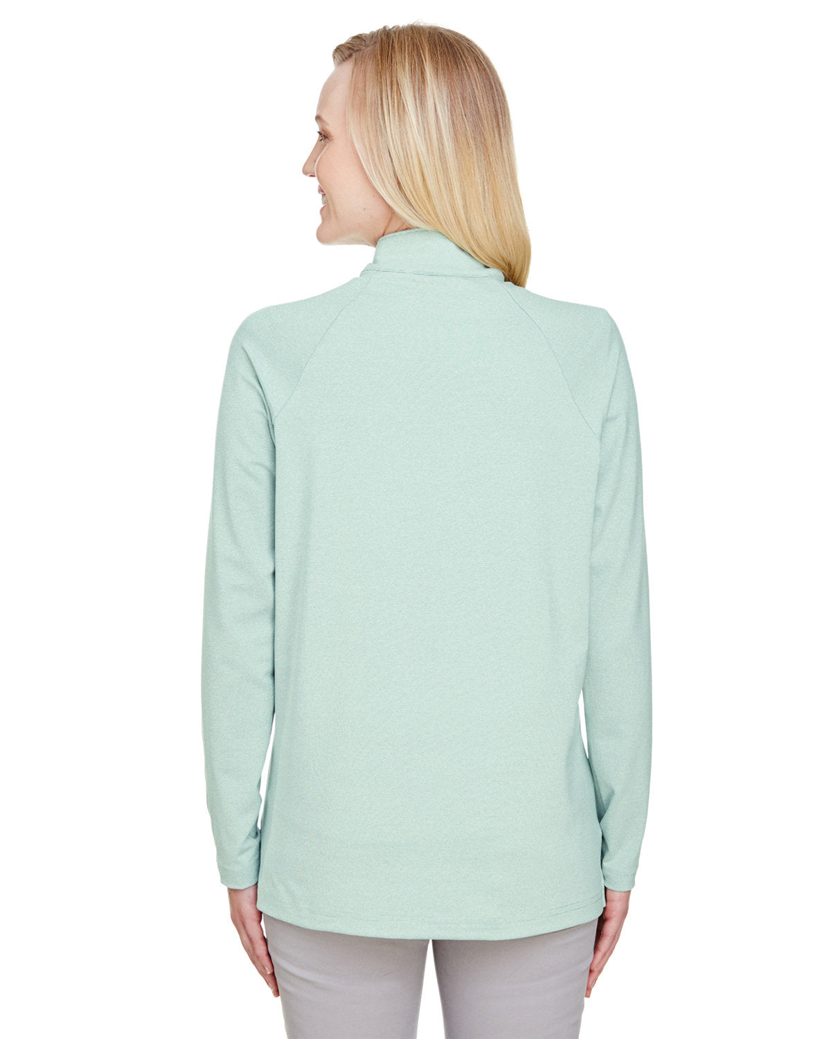Devon & Jones CrownLux Performance™ Ladies' Clubhouse Micro-Stripe Quarter-Zip Devon & Jones