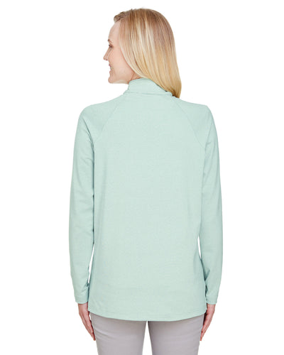 Devon & Jones CrownLux Performance™ Ladies' Clubhouse Micro-Stripe Quarter-Zip