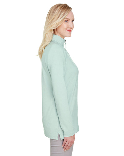 Devon & Jones CrownLux Performance™ Ladies' Clubhouse Micro-Stripe Quarter-Zip