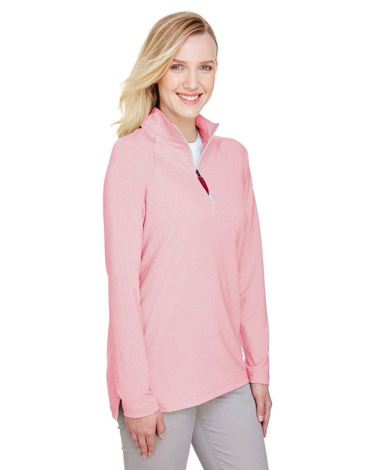 Devon & Jones CrownLux Performance™ Ladies' Clubhouse Micro-Stripe Quarter-Zip Devon & Jones