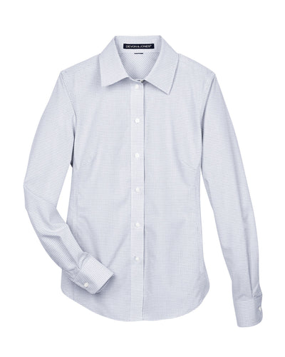 Devon & Jones Ladies' Crown Woven Collection™ Micro Tattersall